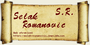 Selak Romanović vizit kartica